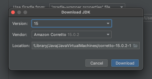 ASの設定画面からJDKをインストール